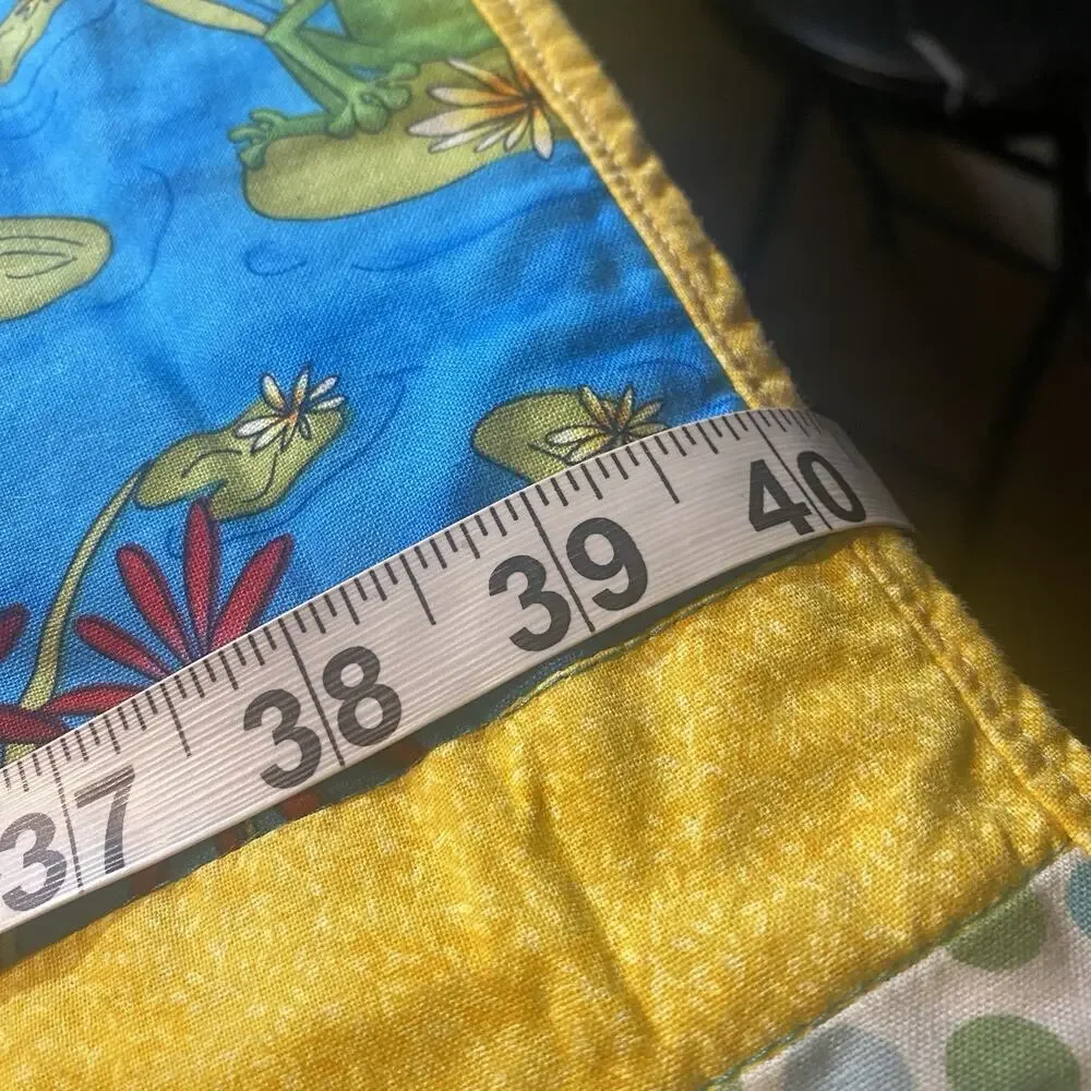 VTG 80s Patchwork Trow Blanket Country FarmHouse Cottage For Kids Sofa Chair